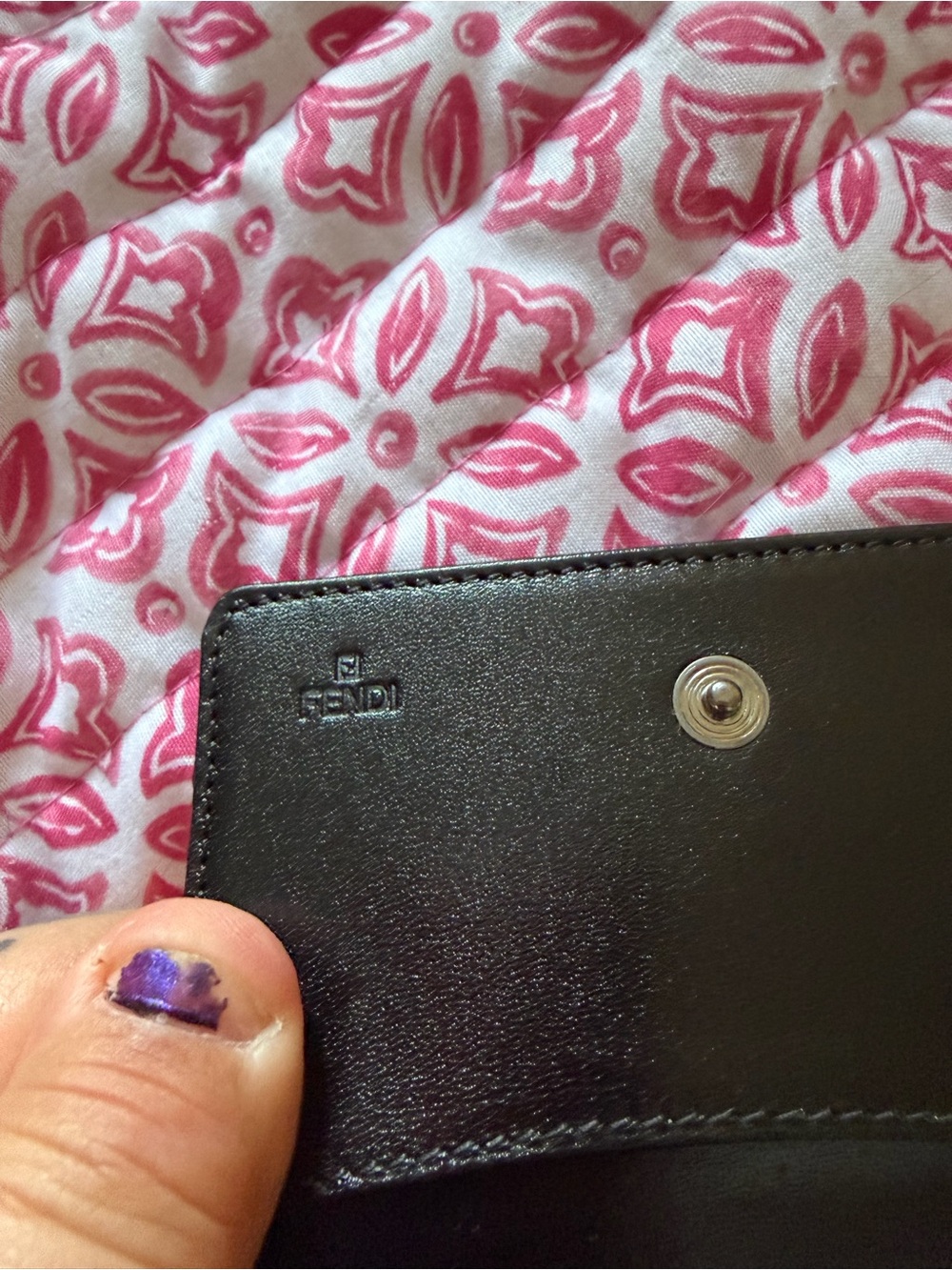 Y2K Vintage Black Zucchino Monogram Fendi Mini Purse and Matching Wallet - Picture 6 of 14